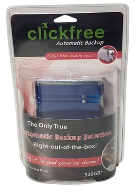 Click Free Automatic Backup 320GB External Hard Drive HD325 Blue New - Image 1 of 4