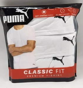 3 PK PUMA Premium Soft Cotton White x 3 Crew Neck T Shirts Men's Large - Picture 1 of 2