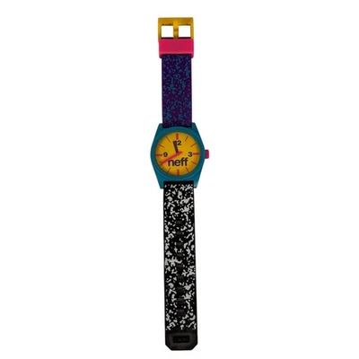 Reloj Neff Daily Multicolor Estuche Azul Moteado Y Esfera Rosa (Necesita Baterías) Foto 1 de 4