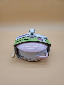 Peanuts New 2025 Snoopy & Bunny Easter Brie Baker Pink/White - Picture 1 of 12