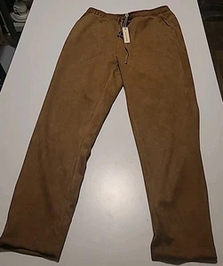 NWT Max Studio Pants Womens Faux Suede Pull On Elastic Waist Sz L - Picture 1 of 13