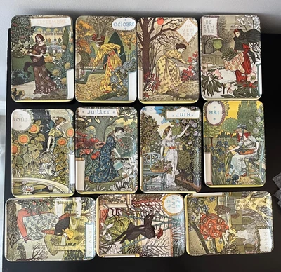 Art Nouveau Melamine Trinket Tray(s) LADIES OF THE MONTH French Eugene Grasset - Image 1 of 4