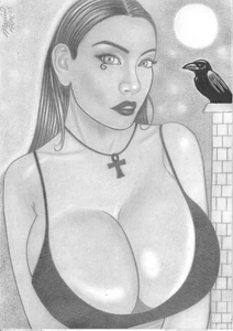 Death (09"x12") Original Art by Marcio Alves - Ed Benes Studio - Picture 1 of 3