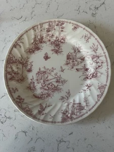 Juego de 4 platos de cena vintage Churchill Toile rosa de 10 pulgadas hechos en Inglaterra - Imagen 1 de 5