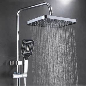 Waterfall 12" Large Panel Rain Shower Head with Handheld Shower & Hose Bathroom - Picture 1 of 3