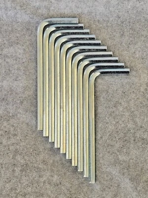 Ten (10) Metric Allen Hex keys 1.5mm through 10mm Hexagon Allen Wrench - Image 1 of 2