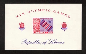 Liberia stamps C177 - Olympics s/s imperf - 1967 MNH BkBLUE - Picture 1 of 1