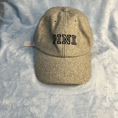 ROSA Victoria's Secret Hap Gorra Gris Talla Única Ajustable Béisbol Spellout Lana Foto 1 de 4