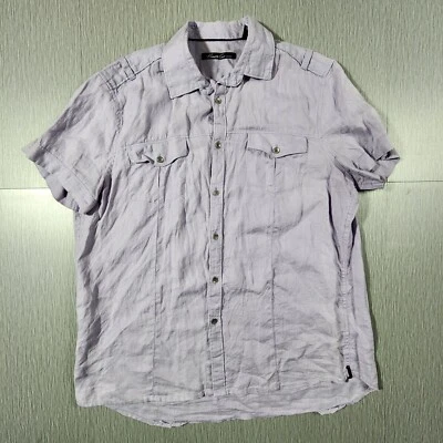Kenneth Cole - New York - Sz. Large_ Plum Purple_Summer_Short Sleeve Button Up - Image 1 of 4