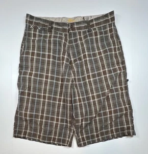 Micro Shorts Gr. 34 Herren braun kariert versteckter Reißverschluss Cargotasche - Bild 1 von 7