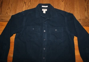 Vintage LL BEAN dunkelblau Sämisch Tuch dick Hausarbeit Arbeiter Knopf Hemd Jacke L gebraucht, in einwandfreiem Zustand - Bild 1 von 7