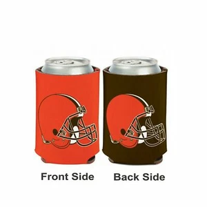 Fútbol americano con licencia 2 caras 12 oz Cleveland Browns enfriador de latas plegable Koozie - Imagen 1 de 1