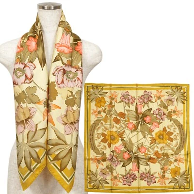 Hermes "Fleurs d'Hellade" Carre 90 Silk 100% Scarf Vintage Rare Cleaned - Image 1 of 4