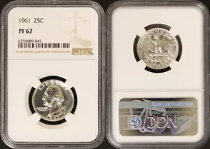 1961 PP Washington Quarter - NGC PF67 - Bild 1 von 3