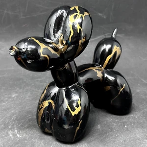 Black Graffiti Balloon Dog Sculpture Colorful Animals Statue Home Decoration - Picture 1 of 8