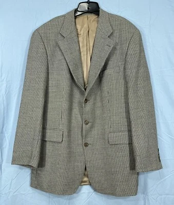 CHAPS RALPH LAUREN Black/Beige WOOL JACKET 3-Button SPORT COAT/BLAZER Sz 44/T - Image 1 of 4