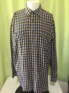 Camisa Levi’s Para Hombre Marrón Azul Cuadros Cuadros LS Botón Frontal Talla Grande WPL 423 - Imagen 1 de 5