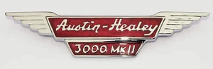 Austin Healey 3000 Mk2, BJ7 BT7 Bonnet Badge Chrome + Red Enamel In-Fill AHB9014 - Picture 1 of 1