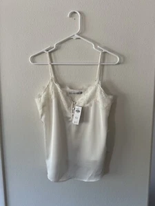 NWT Abercrombie & Fitch Camisole Lace Tank Top M White Medium Ivory New - Picture 1 of 10