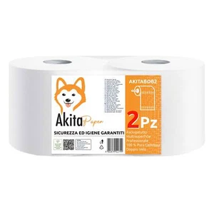 2 Rotoloni 1600 strappi Bobine carta Rotolo Asciugatutto mani in pura cellulosa - Photo 1/11