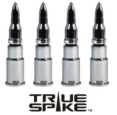 4 VERDADEIRO PONTO CROMADO RODA BALA ARO VÁLVULA DE AR TAMPA DA HASTE PARA DODGE RAM - Imagem 1 de 4