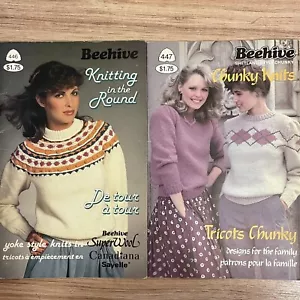 1980s Knitting Patterns Patons Beehive #446 #447 Lot of 2 Books Sweaters Wmn - Picture 1 of 4
