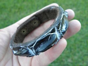 Rustic bracelet cuff genuine Alligator horn leather bracelet for 7.5 inches size