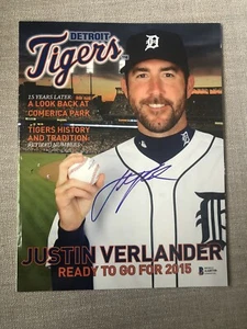 Justin Verlander Autographed Signed Detroit Tigers Program Magazine Beckett - Picture 1 of 4