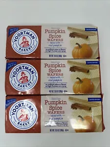Lote de 3 galletas Voortman Pumpkin Spice Wafers 10,6 oz sabor edición limitada - Imagen 1 de 2