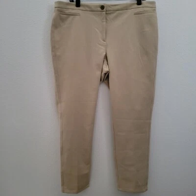 Pantalones Talbots Mujer 16P Beige Dalton Pierna Ajustada Montar Tobillo Mosca Bolsillos Delanteros Foto 1 de 4