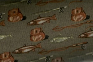 North by Northwest green fish flannel fabric - Picture 1 of 1