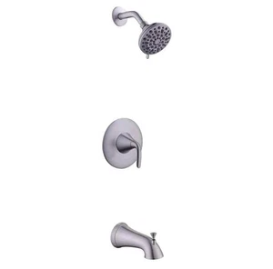 Glacier Bay Irena Single-Handle 6-Spray Tub&Shower Faucet Brushed Nickel w/Valve - Picture 1 of 1