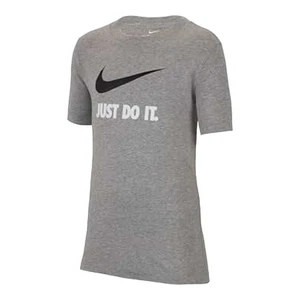 Nike Gray Just Do It Short Sleeve Crewneck Swoosh T-shirt Athletic Boys' M - Picture 1 of 6