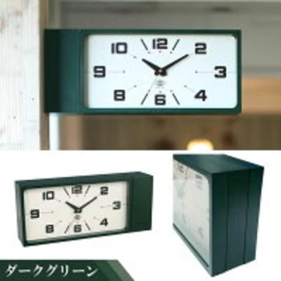 DULTON Double Face Wall Clock Rectangle H21-0362 Green  Dual-Sided Retro Clock - Image 1 of 4