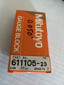 .050 MITUTOYO 1-1/4" x 3/8" GAGE BLOCK #611105-23 - Picture 1 of 2
