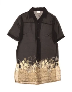 CANDA Damen Tunika-Kleid durchsichtig UK 18/20 XL schwarz geblümt AB15 - Bild 1 von 3