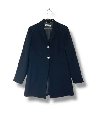 Marella Black Blazer Coat Made in Italy  timeless Jacket UK 14 longline smart - Image 1 of 4
