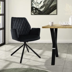 Silla de comedor asiento giratorio tapizado con reposabrazos y respaldo a elegir - Imagen 1 de 43