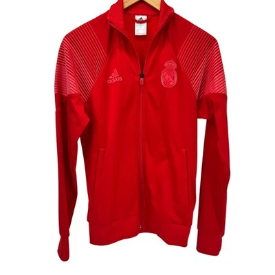 adidas Real Madrid Jacket Mens Small Red Soccer FC Icon Track Top Full Zip 2018 - Image 1 of 4