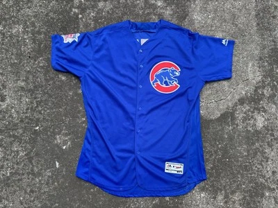 Auténtica camiseta Majestic Chicago Cubs azul Ernie Banks base flexible 52 Foto 1 de 4