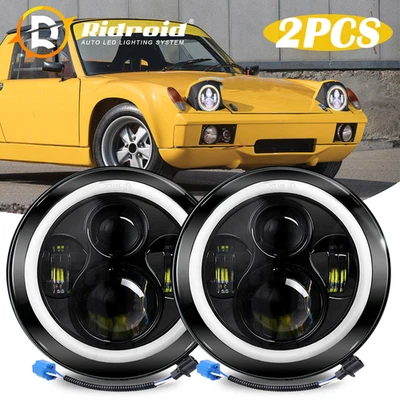 DOT 7 英寸 LED 车头灯 DRL 和转向信号组合适用于保时捷 911 912 914 924 928 944 — 第 1/4 张图片