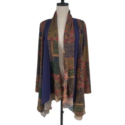 Cárdigan suéter multicolor boho Soft Surroundings para mujer M cachemira M Foto 1 de 4