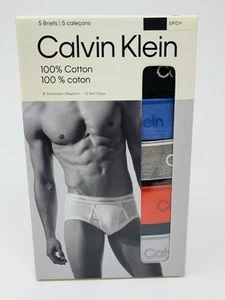 Calzoncillos CALVIN KLEIN para hombre 100 % algodón *paquete de 5* negros con cintura de color suave, pequeños - Imagen 1 de 10
