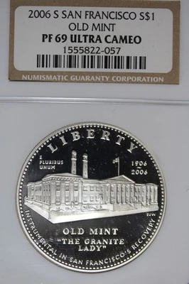 2006 S NGC PF69 ULTRA CAMEO OLD MINT COMMEMORATIVE SILVER DOLLAR #B51093 - Image 1 of 2