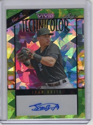 2023 LEAF VIVID JUAN BRITO ROOKIE/RC AUTO #3/4 *TECHNICOLOR* - Image 1 of 2