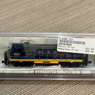 Bachmann N Scale Diesel Locomotive U36B CSX #5542 Item 64068 Working Grey Blue - Image 1 of 4