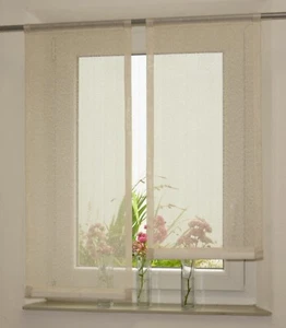 Scheibengardine 2 Teile Bistrogardine Vorhang  modern natur Muster Gardine neu - Bild 1 von 9