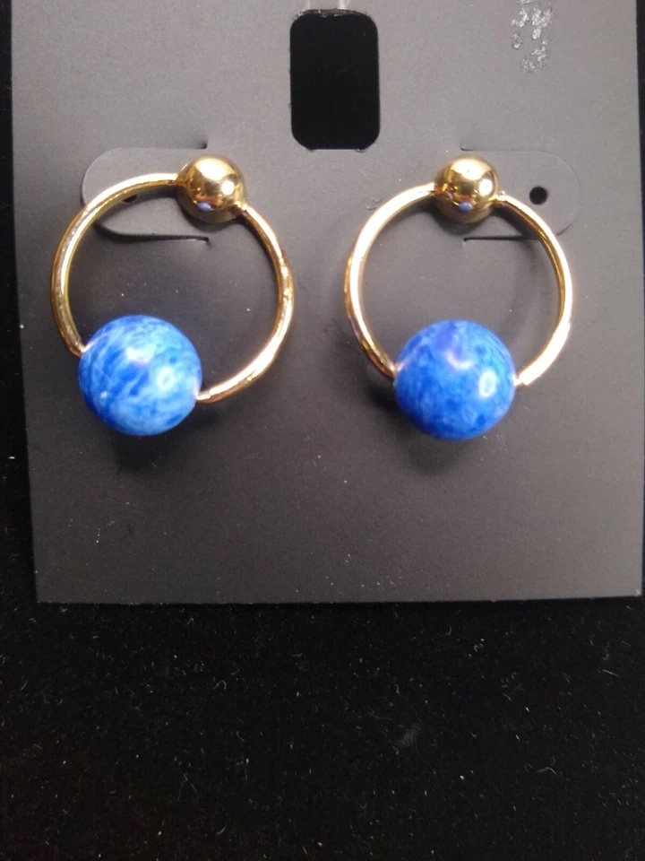 Alfani - 1-Pair Stone Doorknocker Earrings - Gold Tone - Image 1 of 4