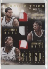 2013 Intrigue Terrific Trios Prime /25 Deron Williams Andray Blatche Joe Johnson