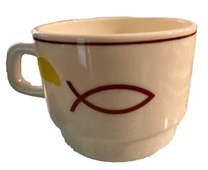 Arcopal France Gastronomie stacking Fish Logo Cup Lot of 4 (2 Sets Available ) - Picture 1 of 16